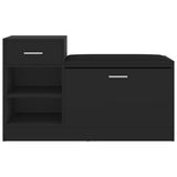 Vidaxl Schuhsofa 94.5x31x57 cm verarbeitetes Holz schwarz