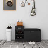 Vidaxl Schuhsofa 94.5x31x57 cm verarbeitetes Holz schwarz