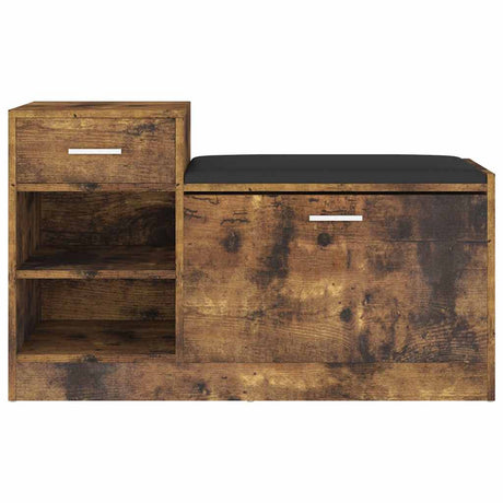 Vidaxl -Schuhsofa 94.5x31x57 cm verarbeiteter Holzgeräuchchen -Eichefarbe