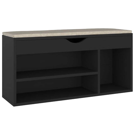 VIDAXL -Schuhbank mit Kissen 104x30x49 cm professioniertes Holzschwarz