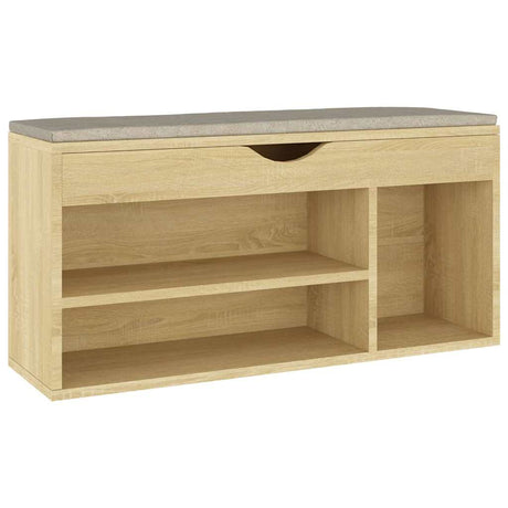 VIDAXL -Schuhbank mit Kissen 104x30x49 cm verarbeitetes Holz Sonoma Eiche