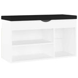 Vidaxl Schuhbank mit Kissen 80x30x47 cm verarbeitetes Holz weiß