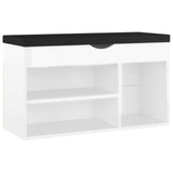 VidaXL shoe bench with cushion 80x30x47 cm processed wood high gloss white