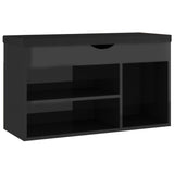 VidaXL shoe bench with cushion 80x30x47 cm wood high gloss black