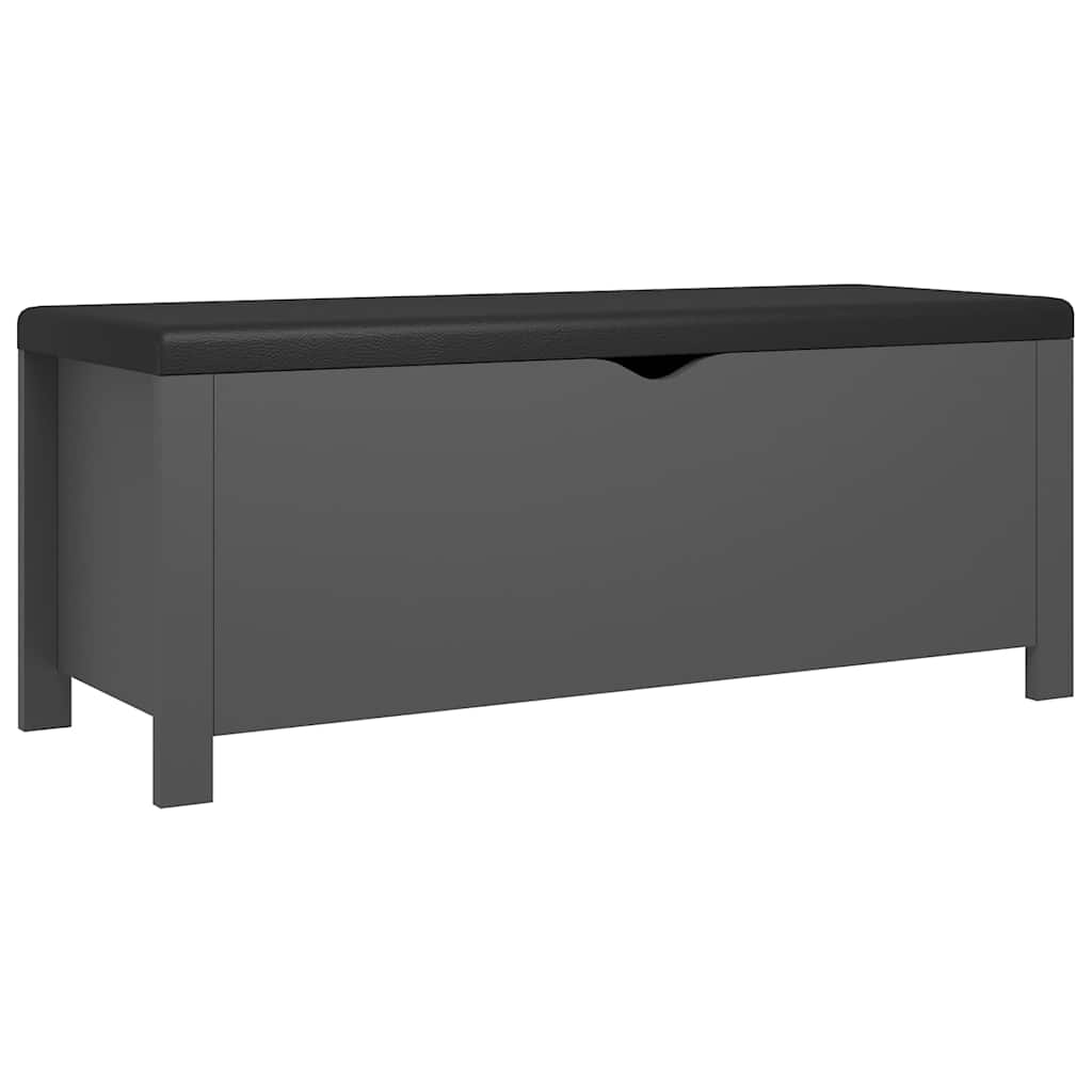 Vidaxl opbergbox met kussen 105x40x45 cm bewerkt hout grijs