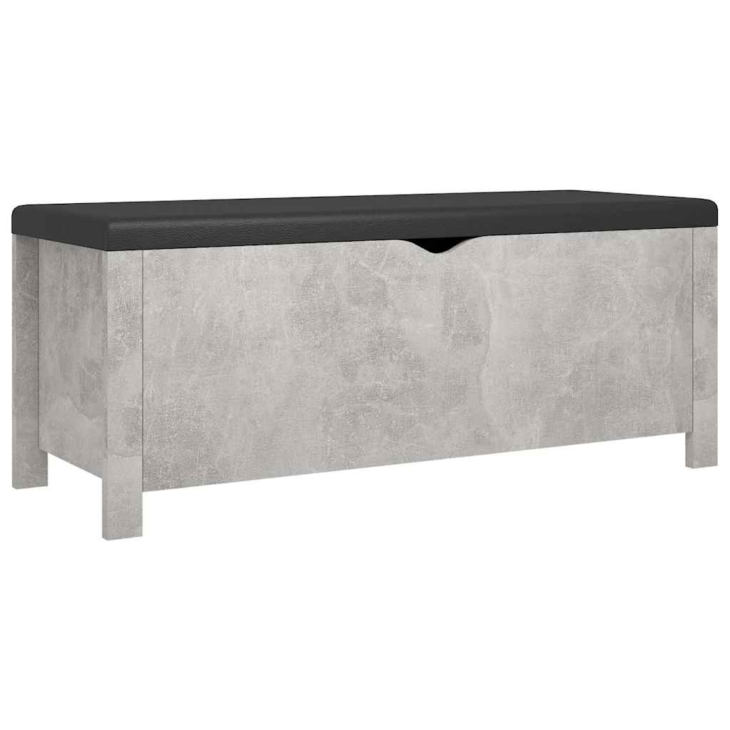 Vidaxl opbergbox met kussen 105x40x45 cm bewerkt hout betongrijs