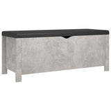 Vidaxl opbergbox met kussen 105x40x45 cm bewerkt hout betongrijs