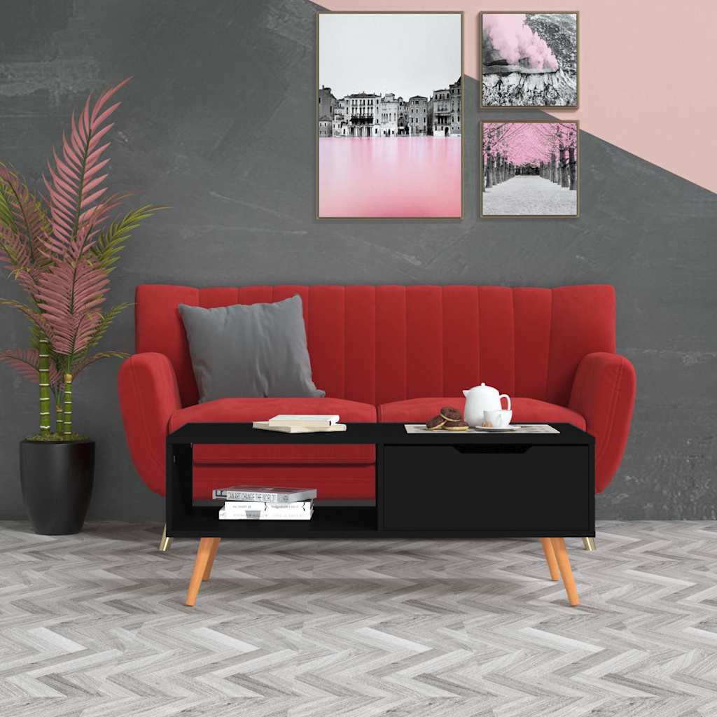 Vidaxl salontafel 100x49,5x43 cm bewerkt hout zwart