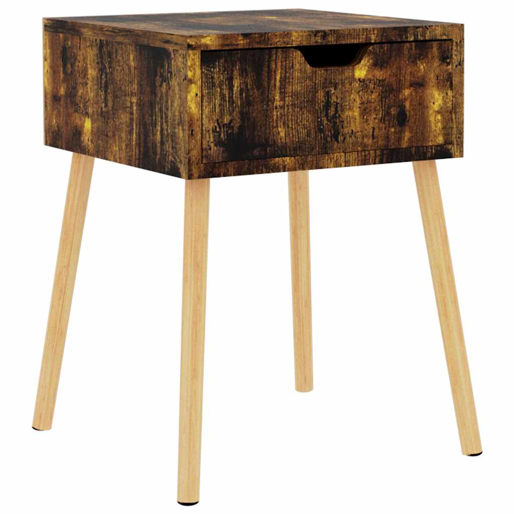 Vidaxl nachtkastje 40x40x56 cm bewerkt hout gerookt eikenkleurig