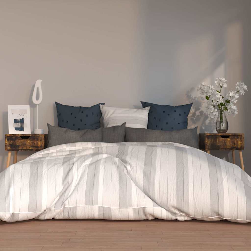 Vidaxl nachtkastjes 2 st 40x40x56 cm bewerkt hout gerookt eikenkleurig