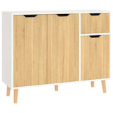 Vidaxl dressoir 90x30x72 cm bewerkt hout wit en sonoma eikenkleurig