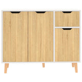Vidaxl dressoir 90x30x72 cm bewerkt hout wit en sonoma eikenkleurig