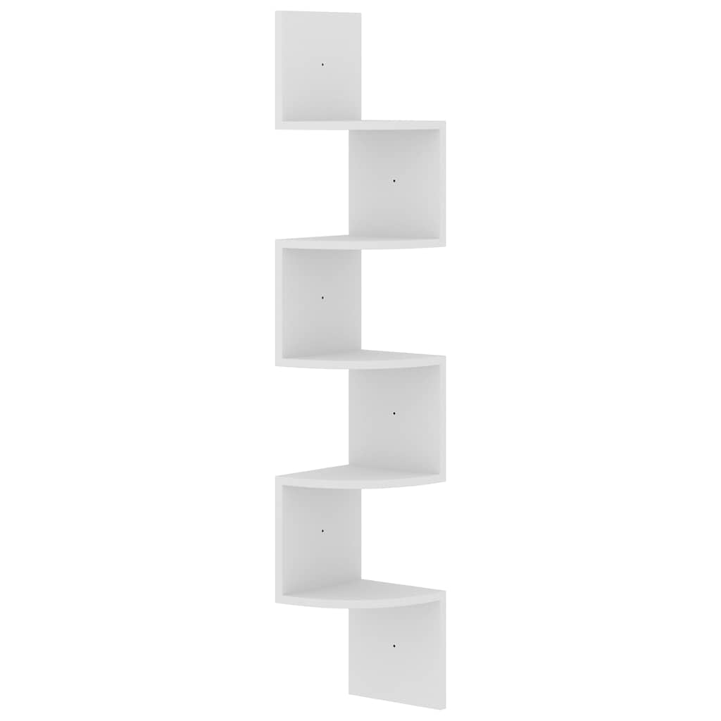 Vidaxl hoekwandschap 19x19x123 cm bewerkt hout wit