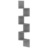 Vidaxl hoekwandschap 19x19x123 cm bewerkt hout grijs