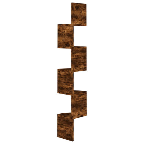 Vidaxl hoekwandschap 19x19x123 cm bewerkt hout gerookt eikenkleurig