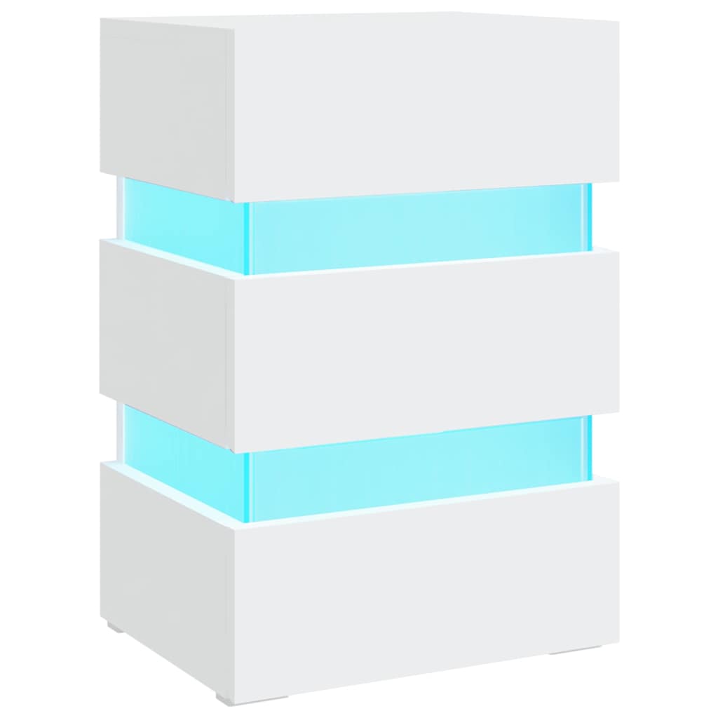 Vidaxl 326846 nachtkastje led 45x35x67 cm bewerkt hout wit