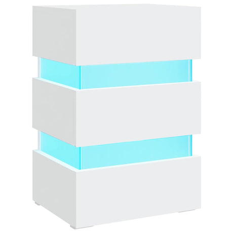 Vidaxl 326846 nachtkastje led 45x35x67 cm bewerkt hout wit