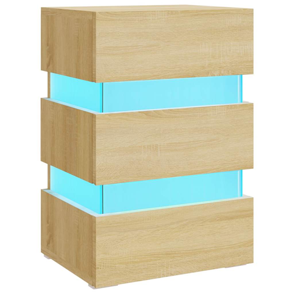 Vidaxl nachtkastje 45x35x67 cm bewerkt hout sonoma eikenkleurig