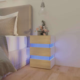 Vidaxl 326846 nachtkastje led 45x35x67 cm bewerkt hout wit