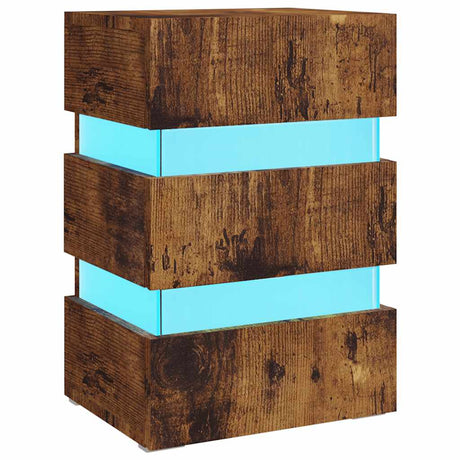 Vidaxl nachtkastje 45x35x67 cm bewerkt hout gerookt eikenkleurig
