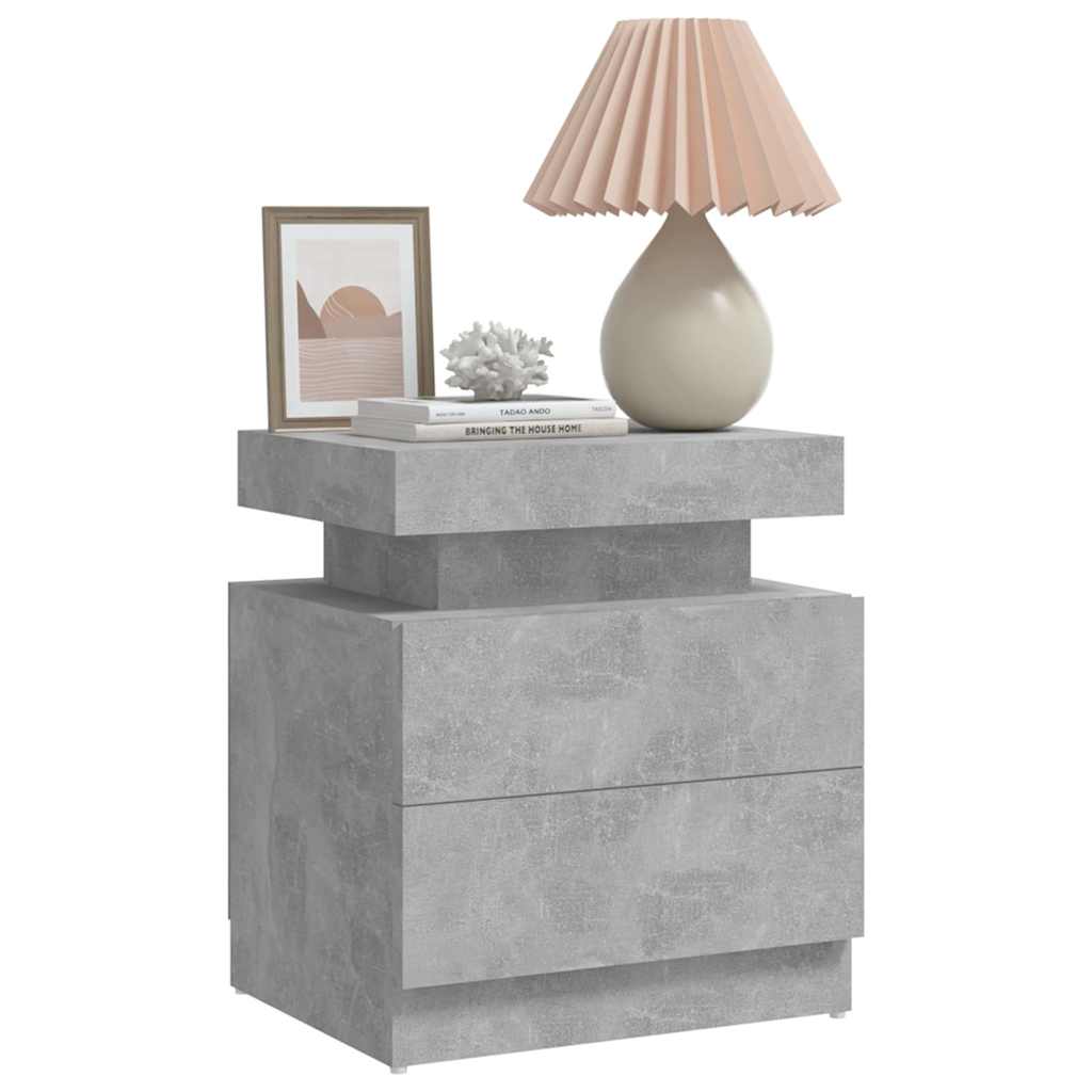 Vidaxl nachtkastje 45x35x52 cm bewerkt hout betongrijs