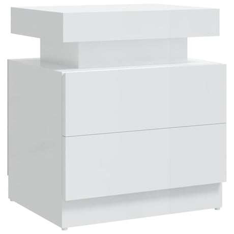 Vidaxl nachtkastje 45x35x52 cm bewerkt hout hoogglans wit