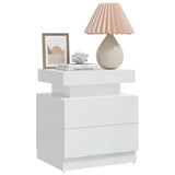 Vidaxl nachtkastje 45x35x52 cm bewerkt hout hoogglans wit