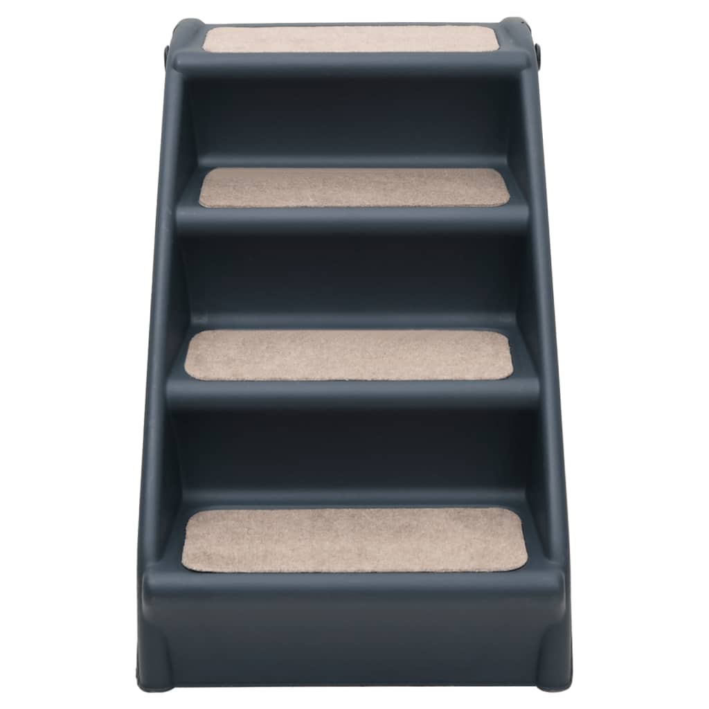 Vidaxl Dog Staircase 4 étapes pliantes gris foncé