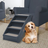 Vidaxl Dog Staircase 4 étapes pliantes gris foncé