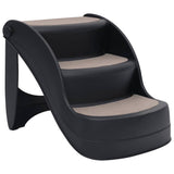 VidaXL Hundetreppe 3 Stufen klappbar schwarz