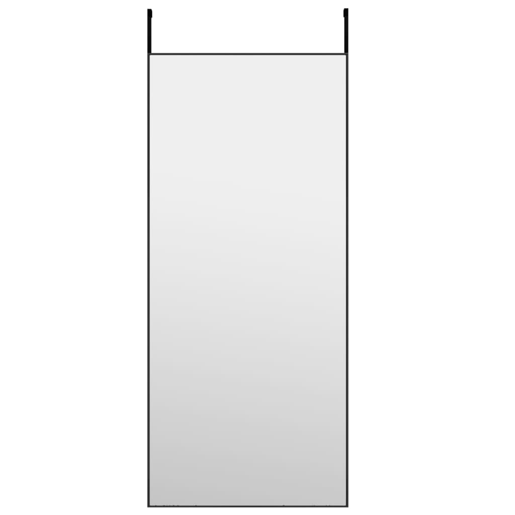 Miroir de porte vidaxl 40x100 cm de verre et d'aluminium noir