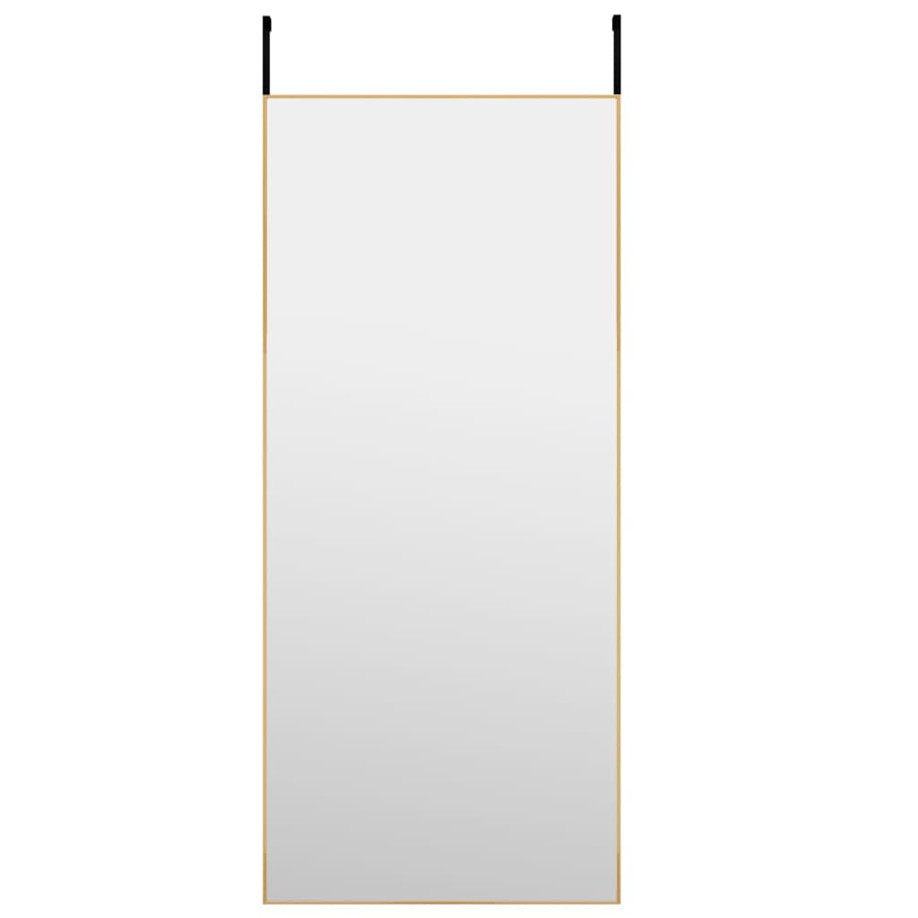 Miroir de porte vidaxl 40x100 cm en verre et en aluminium or de couleur