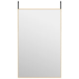 Vidaxl -Türspiegel 50x80 cm Glas und Aluminium Gold gefärbt