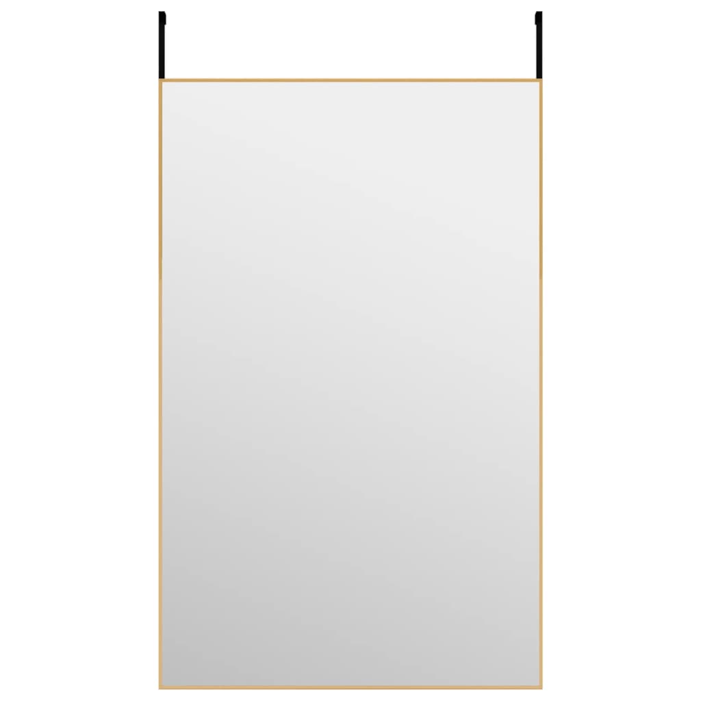 Miroir de porte vidaxl 50x80 cm en verre et en aluminium or de couleur