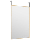 Vidaxl -Türspiegel 50x80 cm Glas und Aluminium Gold gefärbt