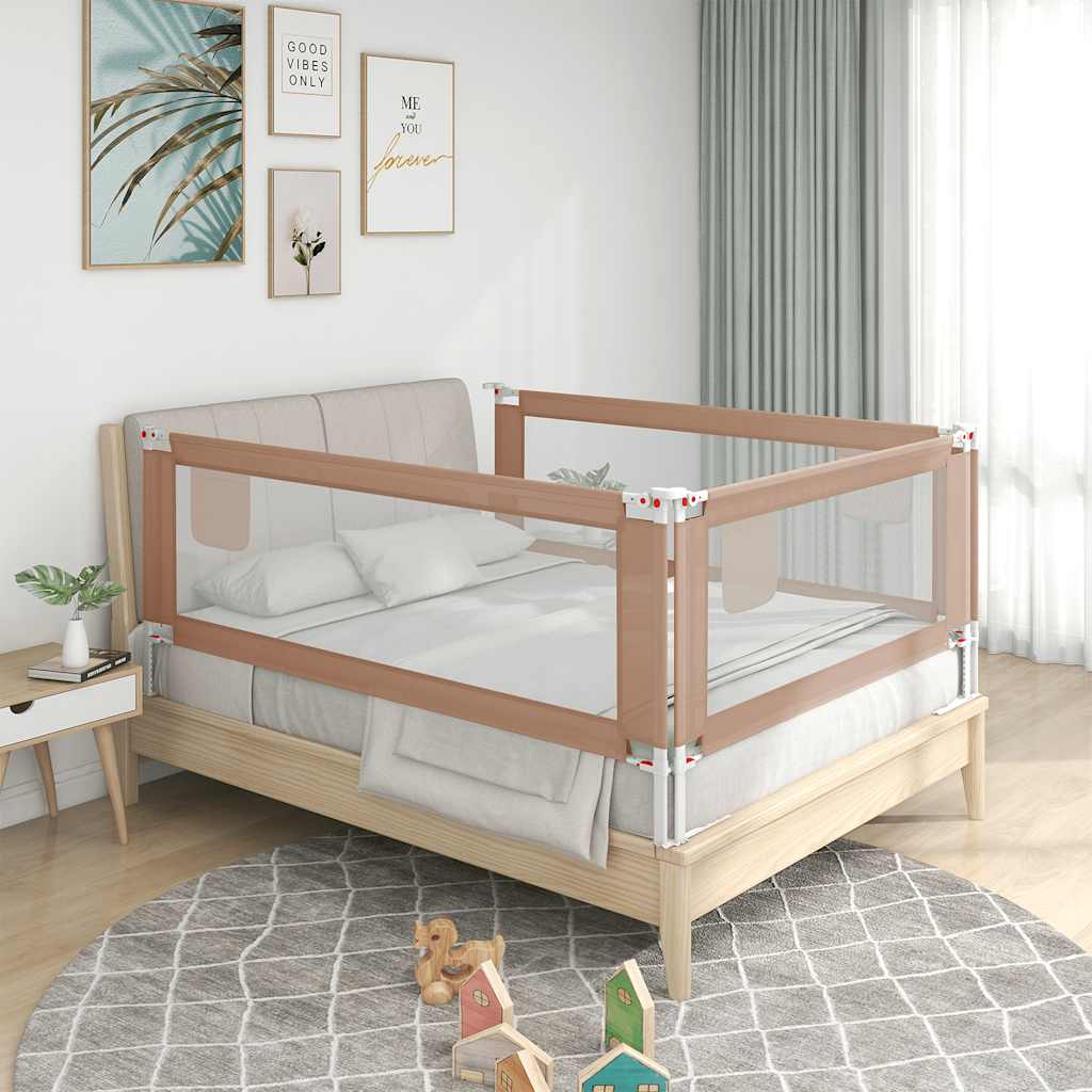 Vidaxl Bedhek Toddler 140x25 cm tkanina taupe