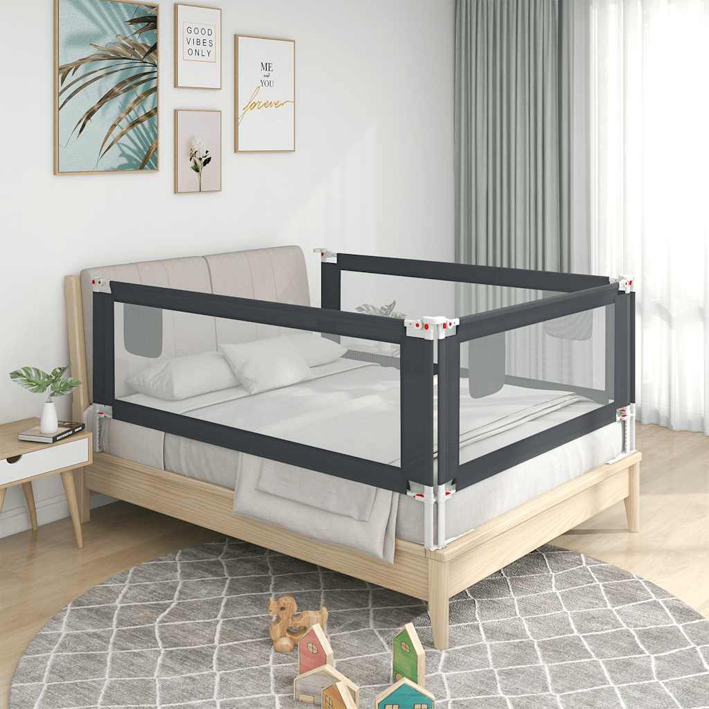 Vidaxl Bedhek Toddler 120x25 cm Tissu gris foncé