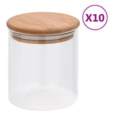 Vidaxl Storage pots with bamboo lid 10 pcs 600 ml of glass