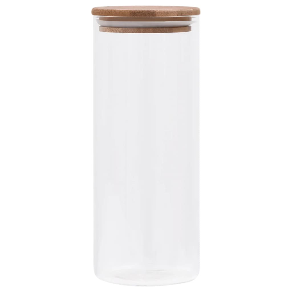 Vidaxl Storage pots with bamboo lid 6 pc 1000 ml of glass