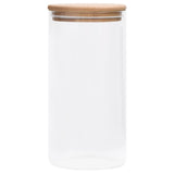 VIDAXL -Aufbewahrungstöpfe mit Bambusdeckel 4 ST 1200 ml Glas