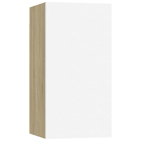 Vidaxl tv-meubel 30,5x30x60 cm bewerkt hout wit en sonoma eikenkleurig