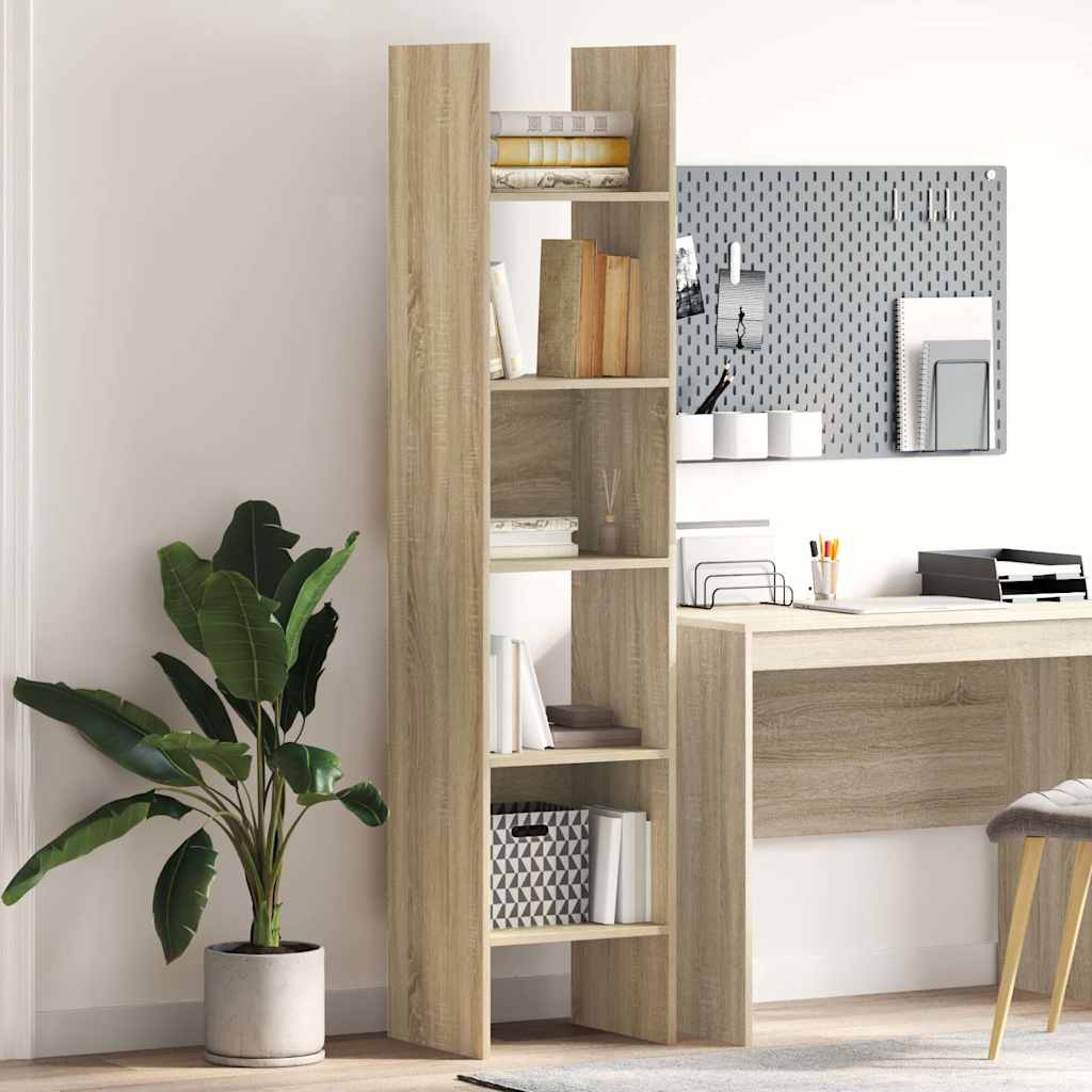 Vidaxl boekenkast 40x35x180 cm bewerkt hout sonoma eikenkleurig