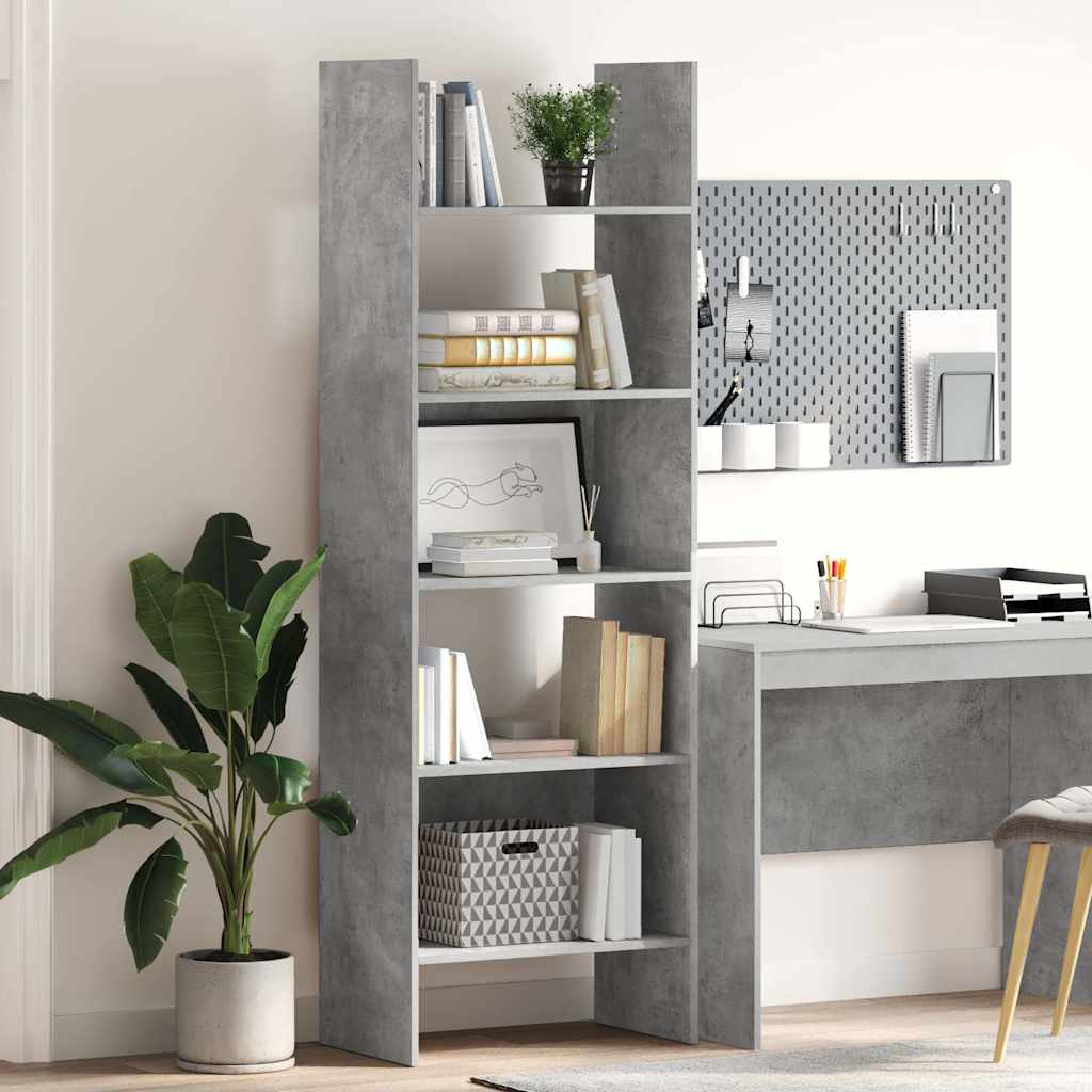 Vidaxl boekenkast 60x35x180 cm bewerkt hout betongrijs