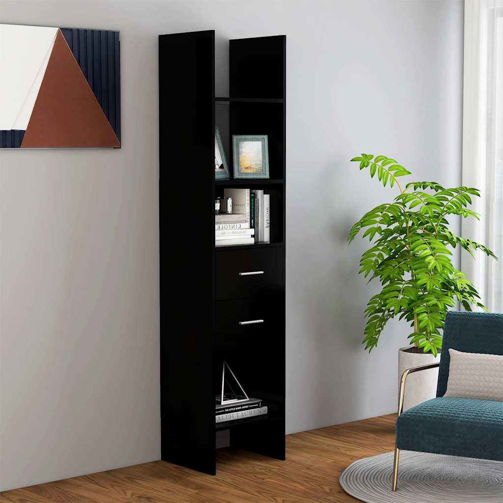 Vidaxl boekenkast 40x35x180 cm bewerkt hout zwart