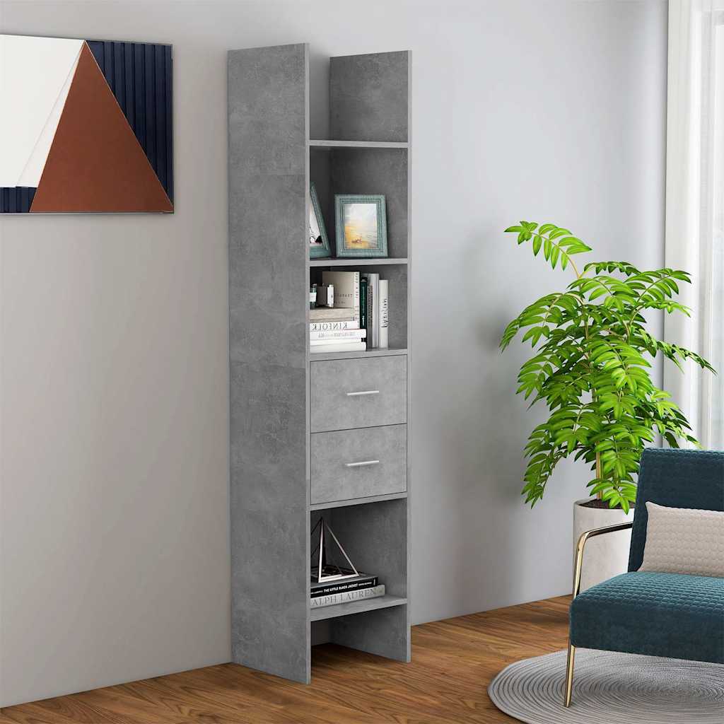 Vidaxl boekenkast 40x35x180 cm bewerkt hout betongrijs