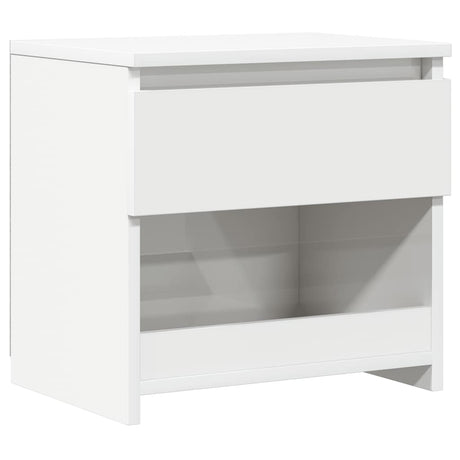 Vidaxl nachtkastje 40x30x39 cm bewerkt hout hoogglans wit
