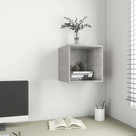Vidaxl wandkast 37x37x37 cm bewerkt hout betongrijs