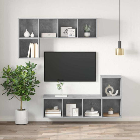 Vidaxl tv-wandmeubel 37x37x107 cm bewerkt hout betongrijs