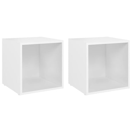 Vidaxl tv-meubelen 2 st 37x35x37 cm bewerkt hout wit