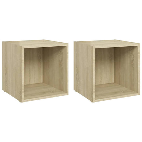 Vidaxl tv-meubelen 2 st 37x35x37 cm bewerkt hout sonoma eikenkleurig